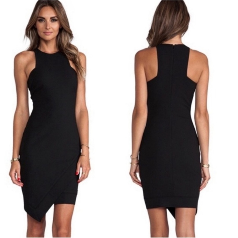 Elizabeth and James Claire asymmetric mini dress in black Size US 6